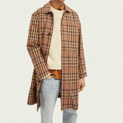 Mens Plaid Trench Coat