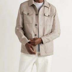 2 Pks Mens Eco Friendly Long Sleeve Linen Jacket